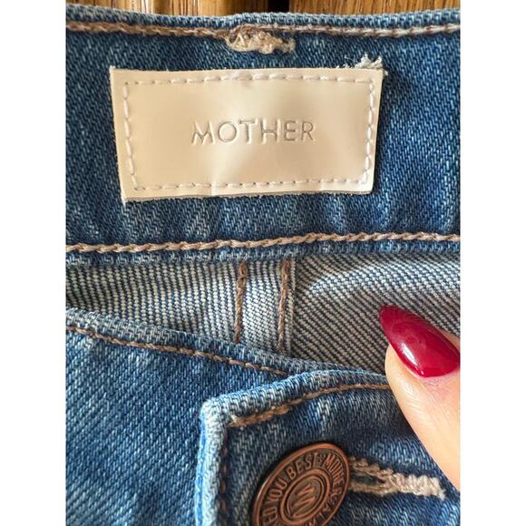 Mother the weekender raw hem jeans in gold rush size 25 - Picture 8 of 12